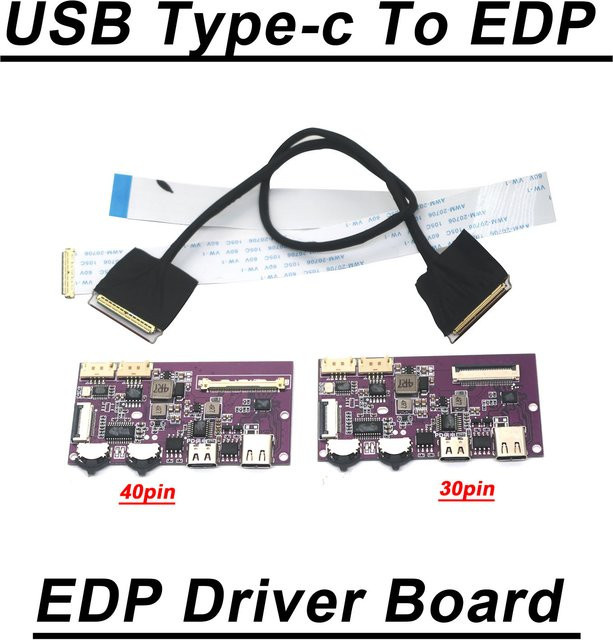 DykbRadio USB-Typ-C zu EDP Treiberplatine für LCD-Projektionsbildschirme, 30-polig oder 40-polig, 2K/4K 60Hz Unterstützung - Bild 1