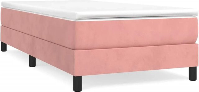 vidaXL Boxspringbett aus Samt in Rosa, B/T/H: 90 x 200 x 25 cm - Bild 1