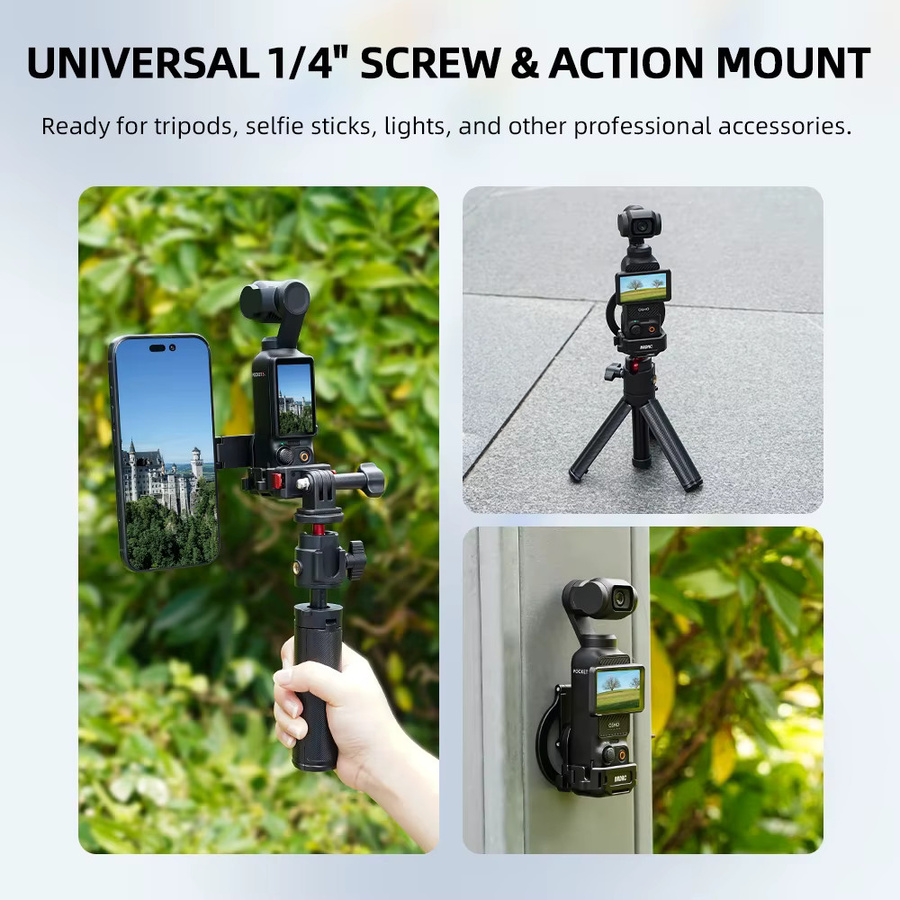 BRDRC Pocket 4 Magnetische Halterung in Schwarz für DJI Pocket 3 als Video Live-Streaming Teleprompter-Halter und Telefonhalterung Erweiterung - Bild 3