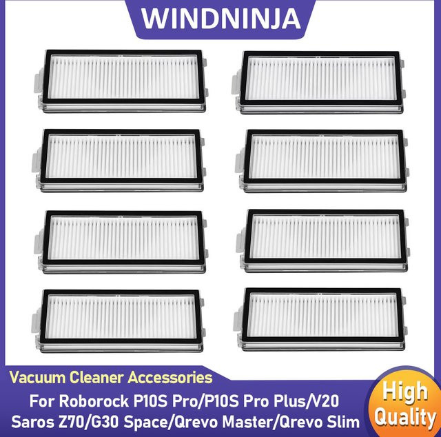 Roborock HEPA-Filter Ersatzteile in Weiß für P10S Pro, P10S Pro Plus, Saros Z70, G30 Space, Qrevo Master, Qrevo Slim und V20 Roboterstaubsauger - Bild 1
