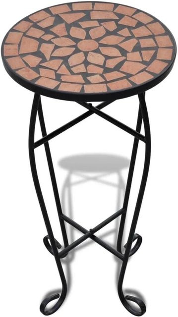 vidaXL Beistelltisch Mosaik in Terrakotta und Multicolour aus Eisen und Keramik, B/T/H: 30 x 30 x 60 cm - Bild 1