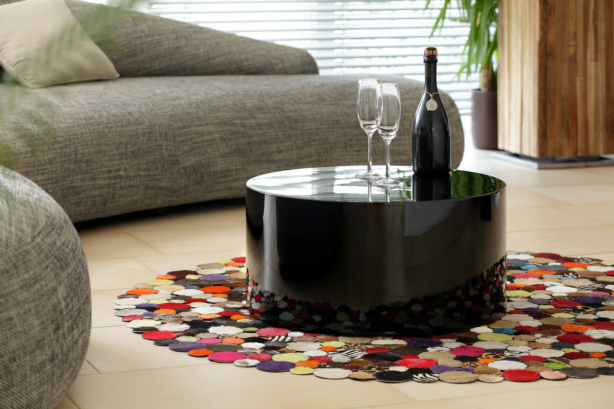 SalesFever Couchtisch modern in Hochglanz mit runder Form, B/T/H: 60 x 60 x 30 cm - Bild 1