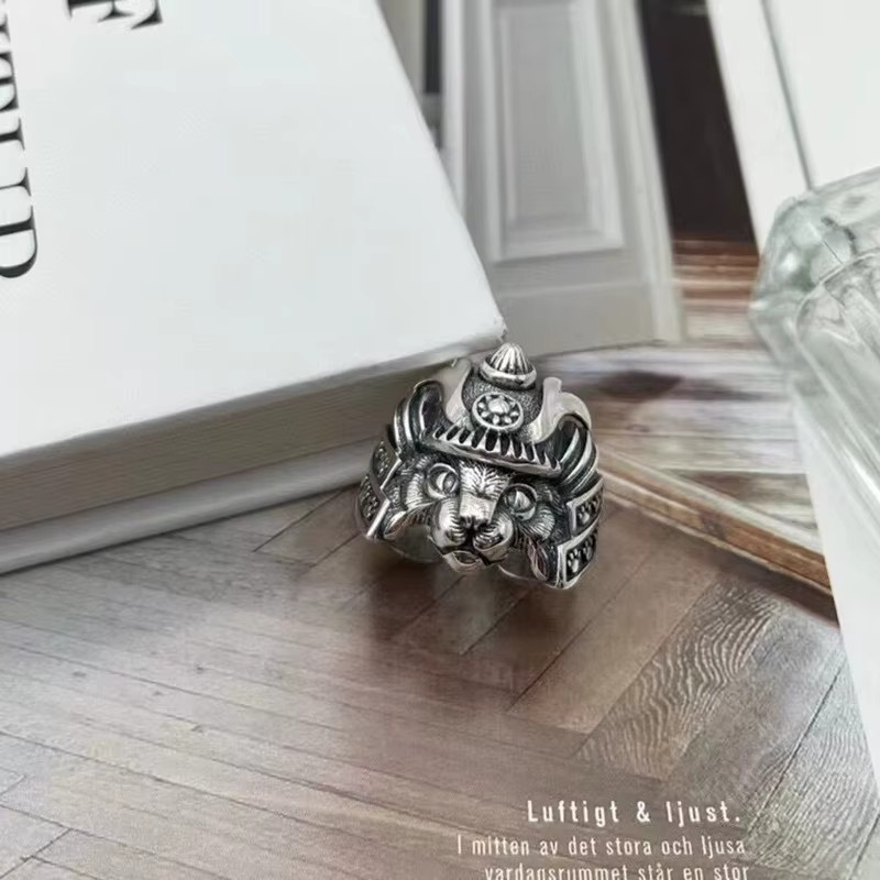 LENNIK Ring Samurai Katze, Silber, Unisex, Verstellbar - Bild 4