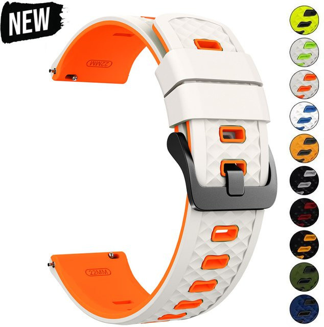 FancyWrist Uhrenarmband Silikon, zweifarbig, Unisex, 22 mm - Bild 1