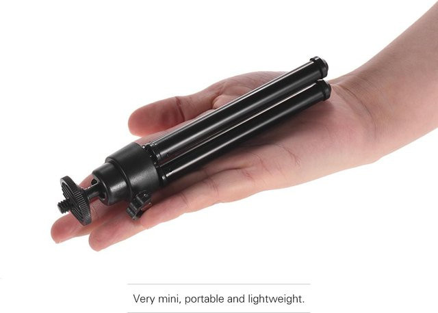 Mini Stativ Shoemst ausziehbarer Desktop Stativständer für dein Telefon in Schwarz mit 1/4 Zoll Schraubhalterung und einer maximalen Traglast von 0,5 kg - Bild 1