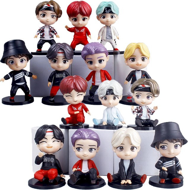 Bandai BTS RM Jin Suga Jhope Mini-Figuren, 7-teiliges Set, Kunststoff - Bild 1