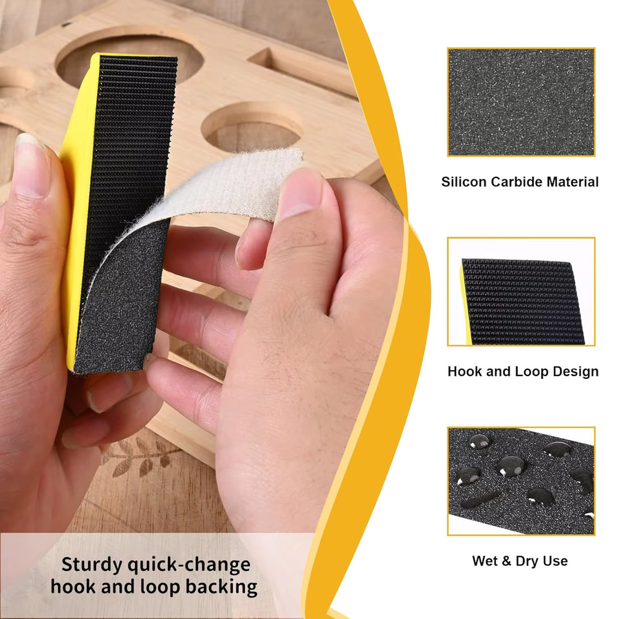 TQLQ Micro Detail Sander Papier Kit für Nass- und Trockenschleifen mit Schleifblock für Metall und Holzbearbeitung, 51-teiliges Set - Bild 2