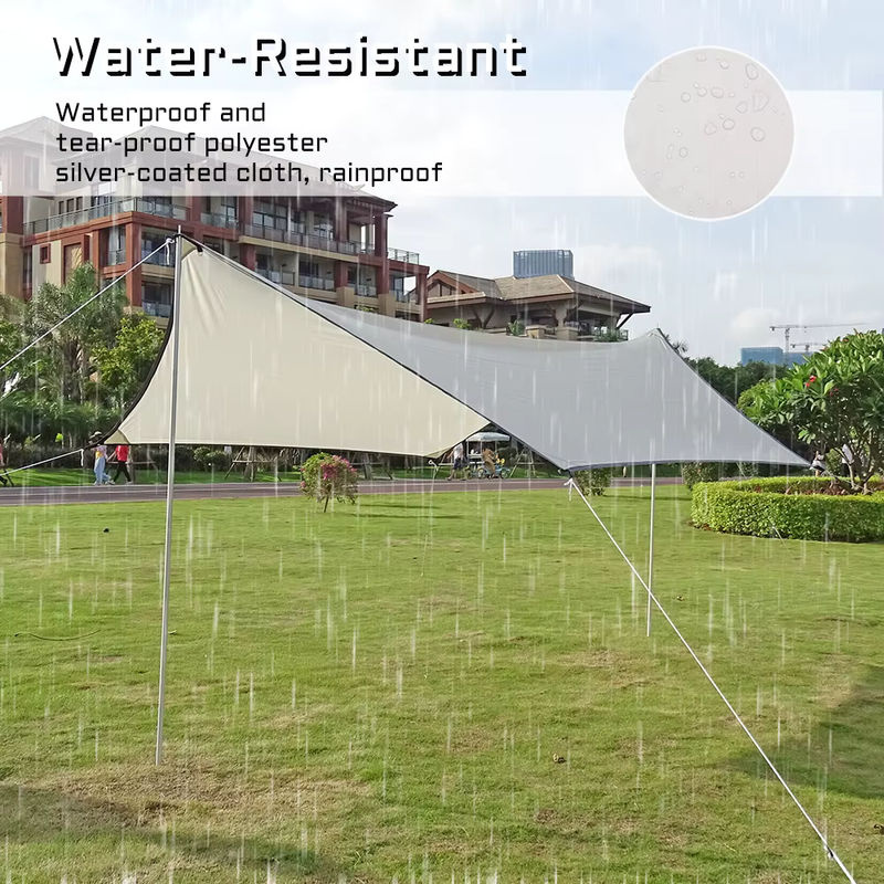 Sechseckige Outdoor-Plane von HIDE WALKER in Grün als wasserdichter Sonnenschutz für Camping und Picknick, B/T: 3 x 4 m - Bild 3