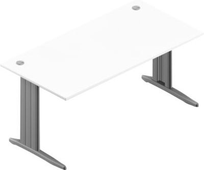 Schreibtisch ARLON-OFFICE in Weiß, modern mit Kabeldurchlass, B/T/H: 160 x 80 x 73 cm - Bild 1