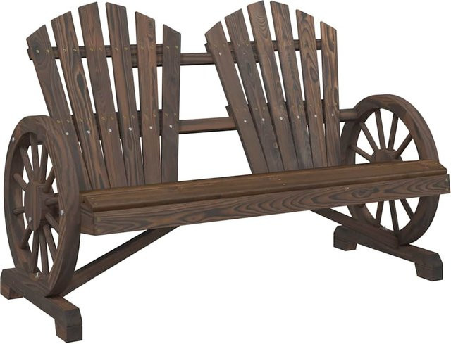 Yiwydaa Adirondack Gartenstuhl 2-Sitzer aus Massivholz Tanne in Braun - Bild 1