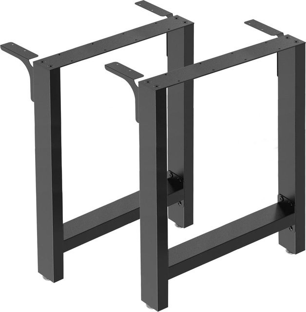 Wiltec Tischbeine Set aus Stahl, Schwarz matt pulverbeschichtet, H: 72 cm, B: 60 cm - Bild 1