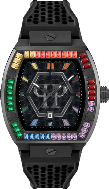 Philipp Plein Herrenuhr The Hexagon Phantom, Quarz, Edelstahl, 44 mm, Schwarz - Bild 1