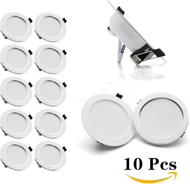 PARKSON LED Downlight Set 10er Pack Runde Einbau Deckenleuchten Weiß 220V für Wohnzimmer und Schlafzimmer - Bild 1