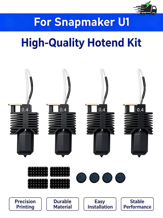Snapmaker U1 Hotend-Kit mit integrierter Düse aus gehärtetem Stahl, 24V 48W Keramikblock-Kit für FDM-Drucker - Bild 4