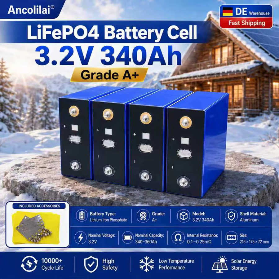 Ancolilai LiFePO4-Batteriezelle 3,2V 340Ah mit Aluminiumgehäuse in Silber oder Blau - Bild 5