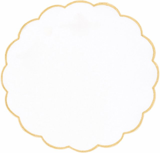 Rico Design Untersetzer rund Gold/Weiß 2er Set - Bild 1