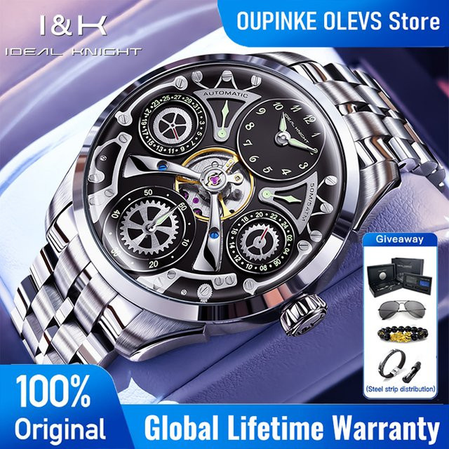 IDEAL KNIGHT Armbanduhr, Automatik, Edelstahl, Schwarz, Herren - Bild 1