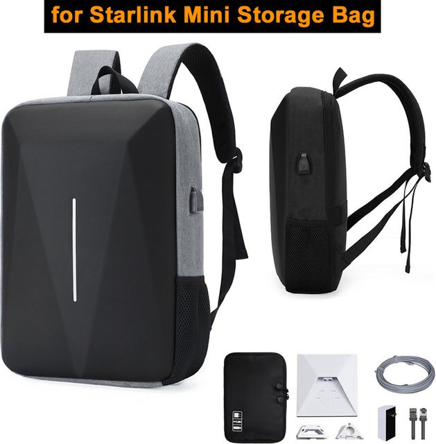 SZKOSTON Aufbewahrungstasche für Starlink Mini, wasserdichter Rucksack für Zubehör wie Stromkabel und Halterung, erhältlich in Grau oder Schwarz - Bild 1