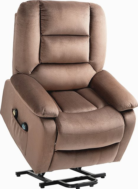 HOMCOM Elektrischer Fernsehsessel mit Aufstehhilfe und Massagefunktion in Braun, B/T/H: 90 x 93 x 110 cm - Bild 1