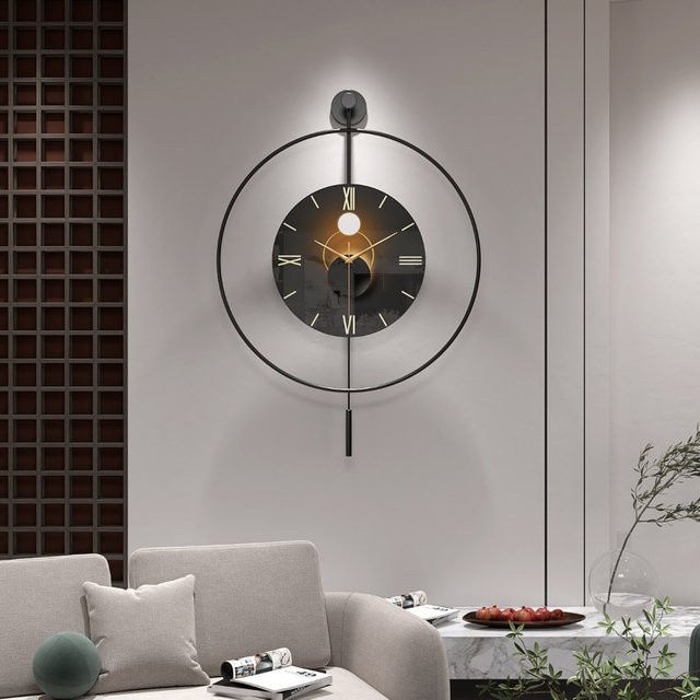 Oeny Minimalistische Wanduhr in Schwarz, Runde Analoge Wanduhr mit Silent-Funktion für Wohnzimmer und Schlafzimmer - Bild 1