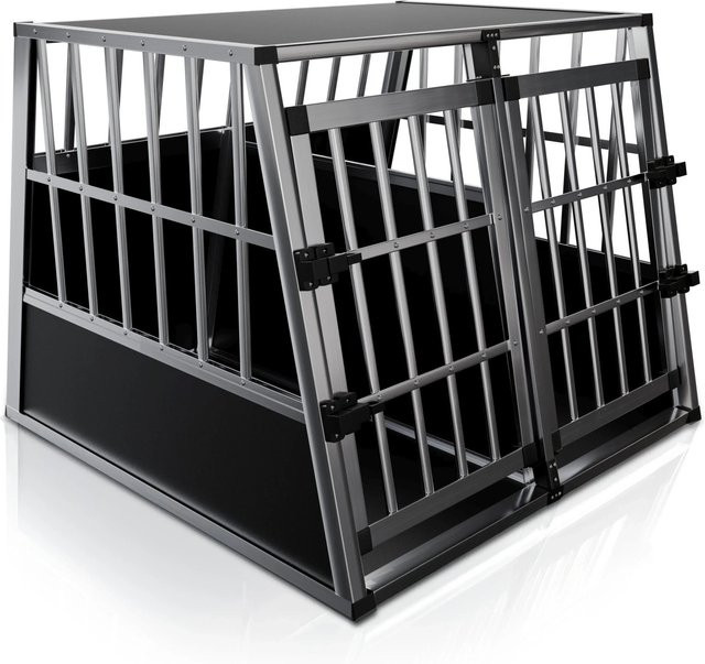 Juskys Alu Hundetransportbox XL in Schwarz und Silber, B/T/H: 96 x 90 x 71 cm - Bild 2