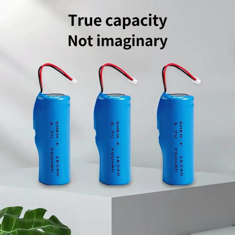DOUBLEPOW Wiederaufladbare Lithium-Batterie 3,7V 700mAh CR123A mit USB-Anschlusskabeln in Blau - Bild 2