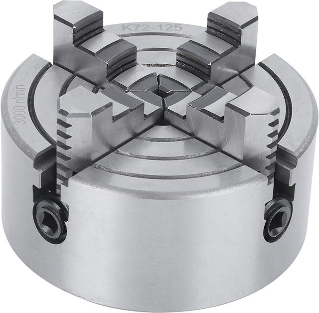 Nensit 4-Backen-Drehmaschinenfutter aus Gusseisen in Silber mit 125 mm Werkstückspannung - Bild 1