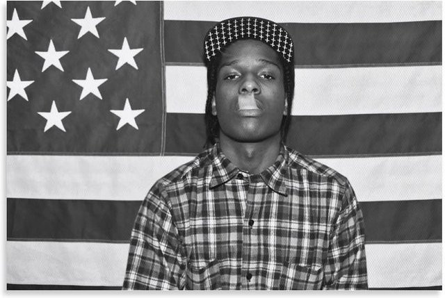 RONNINGSTAR A$AP Rocky Flagge mit amerikanischem Motiv für Büro und Fitnessstudio, Mehrfarbig, B x H: 91,44 x 152,4 cm - Bild 1