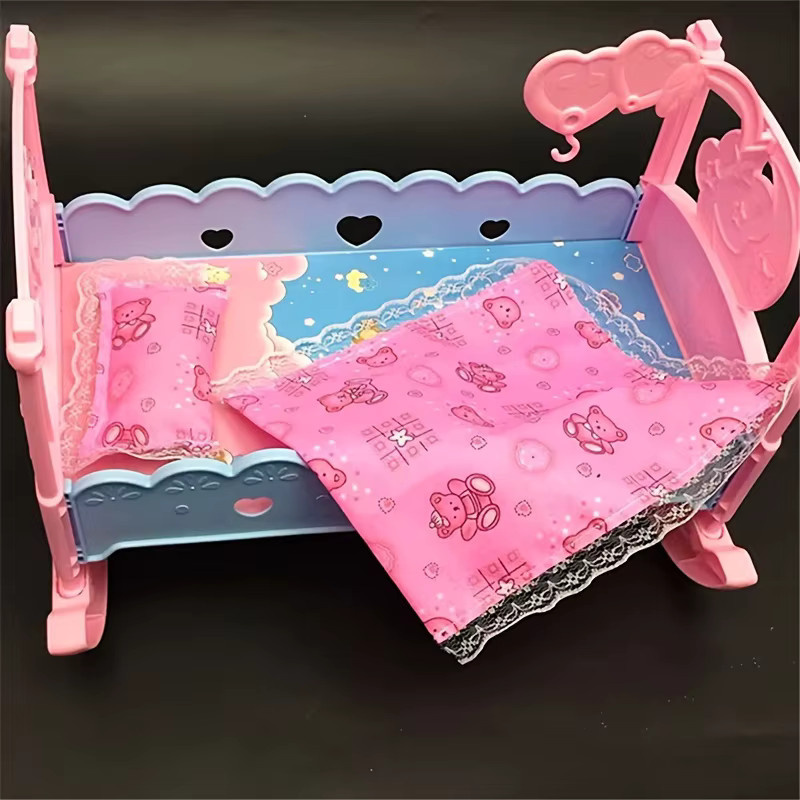 KIEKA Puppenwiege-Bett, Zubehör, Rosa / Pink, Kunststoff - Bild 3