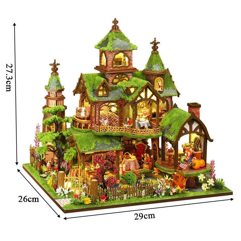 ELEVEN-CUTE DIY Holz-Miniatur-Modellbausatz Fantasiewald-Hütten, Puppenhaus - Bild 3