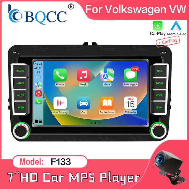 BQCC 7 Zoll Auto-Radio MP5-Player Multimedia-Stereoanlage mit Bluetooth, FM und USB in Schwarz - Bild 1