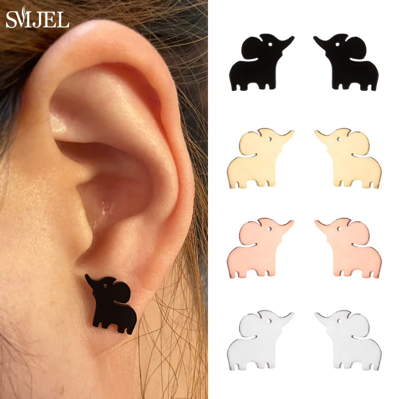 SMJEL Ohrstecker Edelstahl, Tierform, Unisex - Bild 2