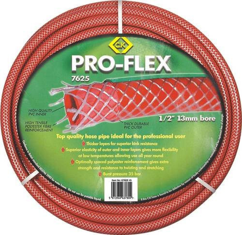 C.K Pro-Flex Gartenschlauch Rot, Durchmesser: 13 mm, Länge: 15 m, 1/2 Zoll - Bild 1