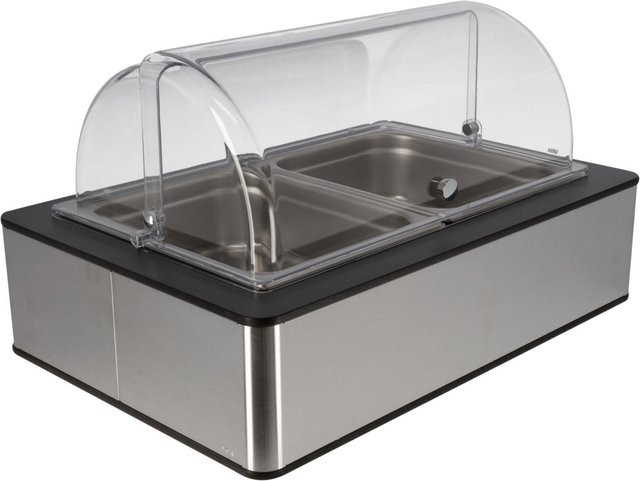 VEGA Buffetvitrine Fundale hoch aus Edelstahl in Silber, Anthrazit und Transparent, rechteckig, B/T/H: 63 x 42,5 x 33,9 cm - Bild 1