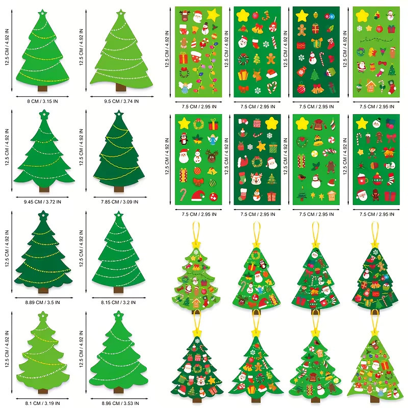DUTRIEUX 24er-Set Weihnachtsbaumschmuck zum Basteln in Bunt/Mehrfarbig mit Aufklebern für Kinder und Klassenzimmeraktivitäten - Bild 3