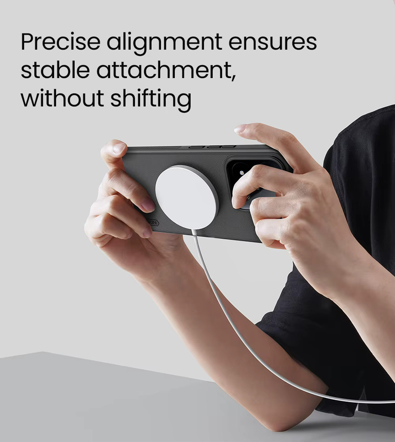 Nillkin Magnetische Hülle für Xiaomi 17T Pro, 17T, 15T Pro und 15T 5G, Mattierte Pro MagSafe Schutzhülle aus ultradünnem Hart-PC in Schwarz und Transparent - Bild 4