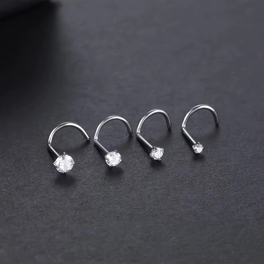 ZHIMO Nase Piercing, Zirkonia, Knochen, Unisex - Bild 3