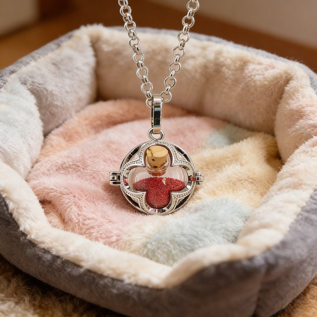 Halsketten-Anhänger Glasflaschen, Silber, Unisex - Bild 1