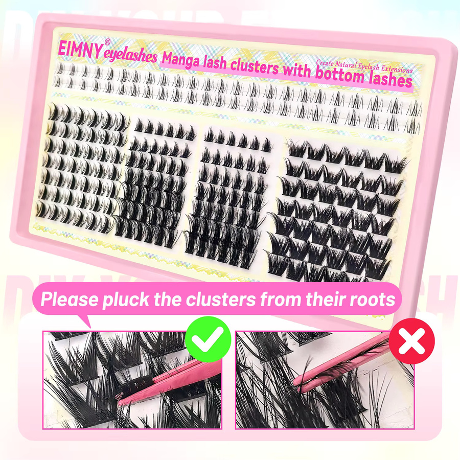 EIMNY Manga Lash Clusters Kit, M1730 mit Tool, Unisex, natürlich - Bild 5