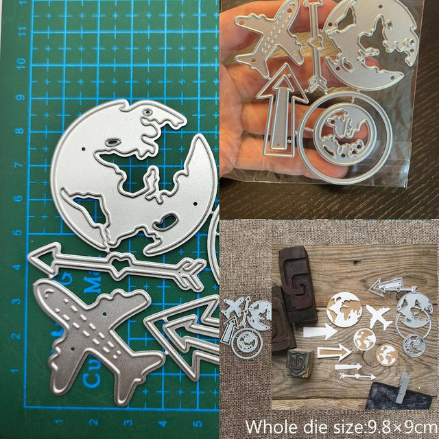 Metall Stanzform Flugzeug in Silber für DIY Kunsthandwerk und Scrapbooking - Bild 1