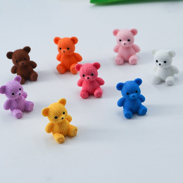 Migii Regenbogenfarbener Gestrickter Bären-Harzfigur, 3D-Modell, Bunt / Mehrfarbig - Bild 1