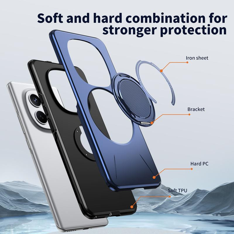 Xiaomi POCO M8 M8 Pro Armor Hülle mit Metallring und Ständer in Blau - Bild 3