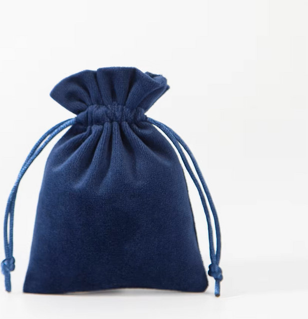 5 Stück Schmuckverpackungsbeutel Samt, dunkelblau, Unisex - Bild 1