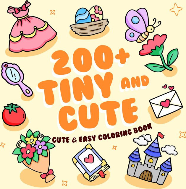 TINY CUTE Malbuch für Erwachsene mit einfachen Mustern in Multicolour - Bild 1
