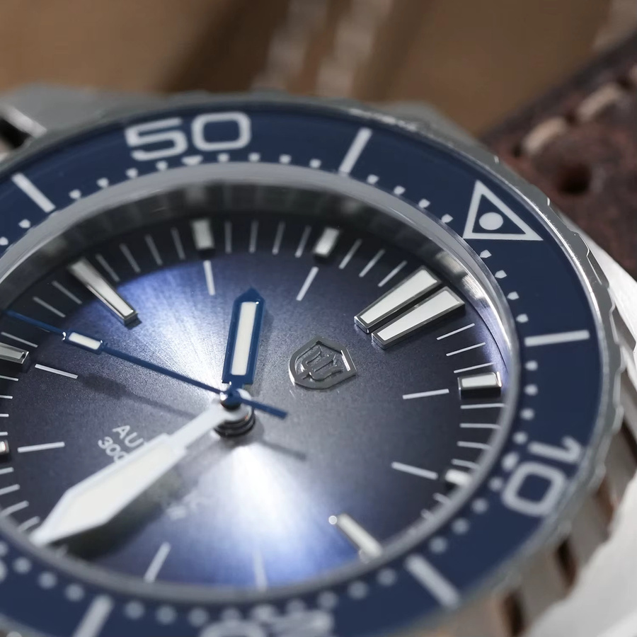 Watchdives Automatische Taucheruhr, Edelstahl, Blau, Herren - Bild 3