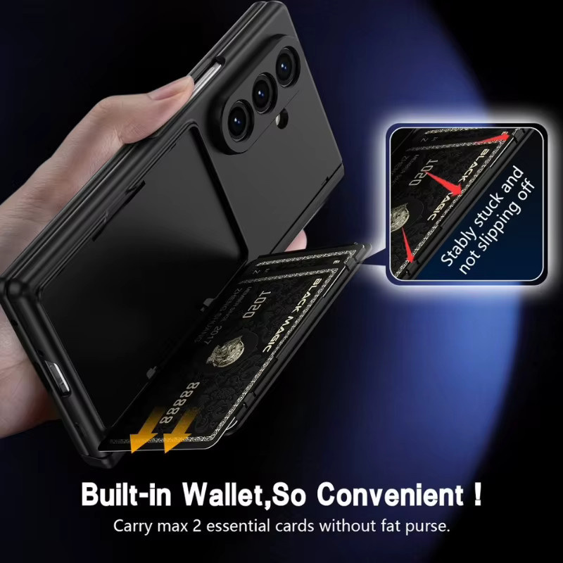 Samsung Galaxy Z Fold 5 6 7 8 Ultra 5G Schutzhülle mit Scharnierschutz, Kartenhalter, Ständer, Stift und Displayschutz in Schwarz oder Grau - Bild 4
