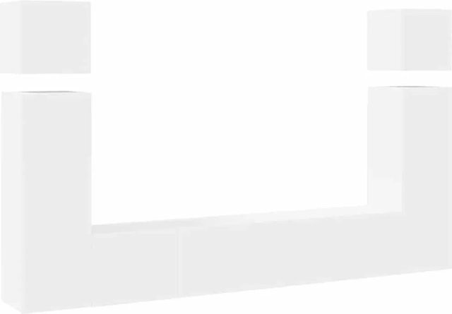 vidaXL 8-teiliges TV-Schrank-Set Weiß aus Holzwerkstoff für dein Wohnzimmer, Wandmontage, B/T/H: 30,5 x 30 x 30 cm, 30,5 x 30 x 90 cm und 80 x 30 x 30 cm - Bild 1