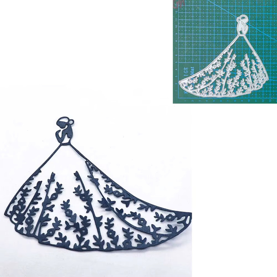Metall Stanzform Kleid in Silber für Scrapbooking und Papierhandwerk - Bild 4
