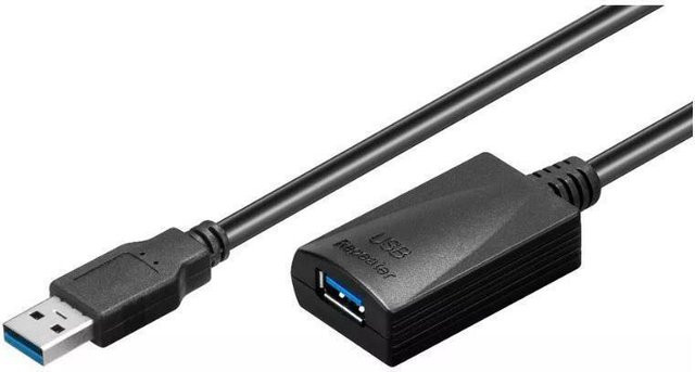 MicroConnect USB 3.0 Verlängerungskabel aktiv USB Typ A (M) auf USB Typ A (W) Schwarz 15,0 m - Bild 1