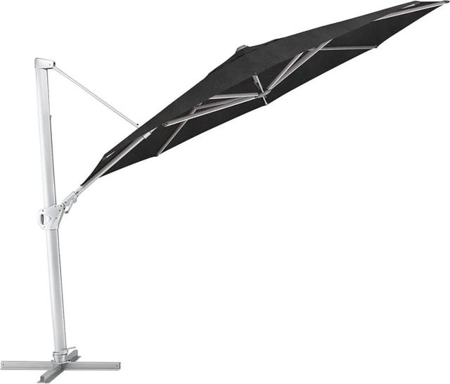 Kettler Ampelschirm EASY SWING Rund mit Schutzhaube in Schwarz mit modernem Design aus Aluminium und Polyester, Durchmesser: 350 cm - Bild 1